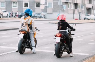 couple friends motorcycles funny fluffy helmets