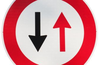 two ways traffic sign isolated over white